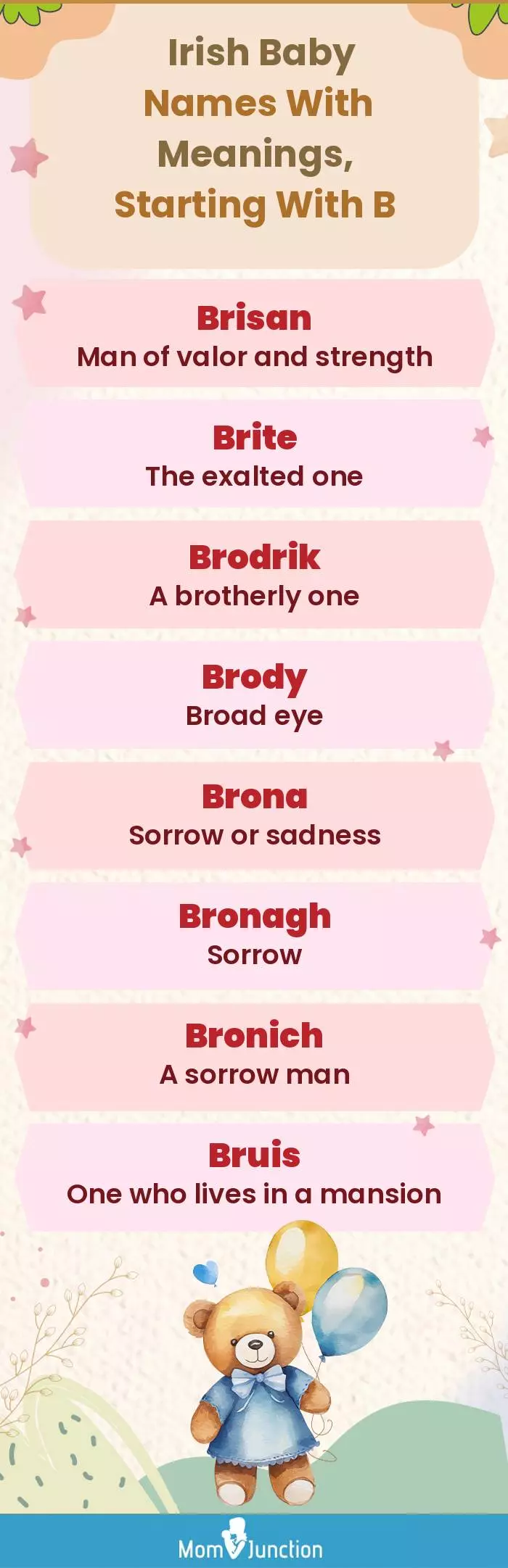  Irish Baby Names with Meanings, Starting With B(infographic)