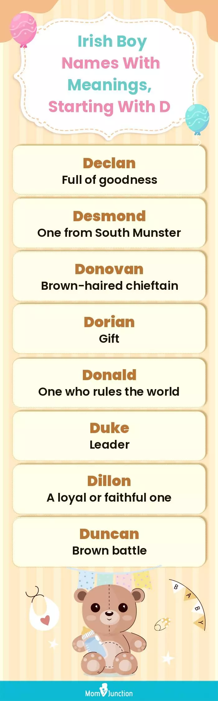  Irish Boy Names with Meanings, Starting With D(infographic)