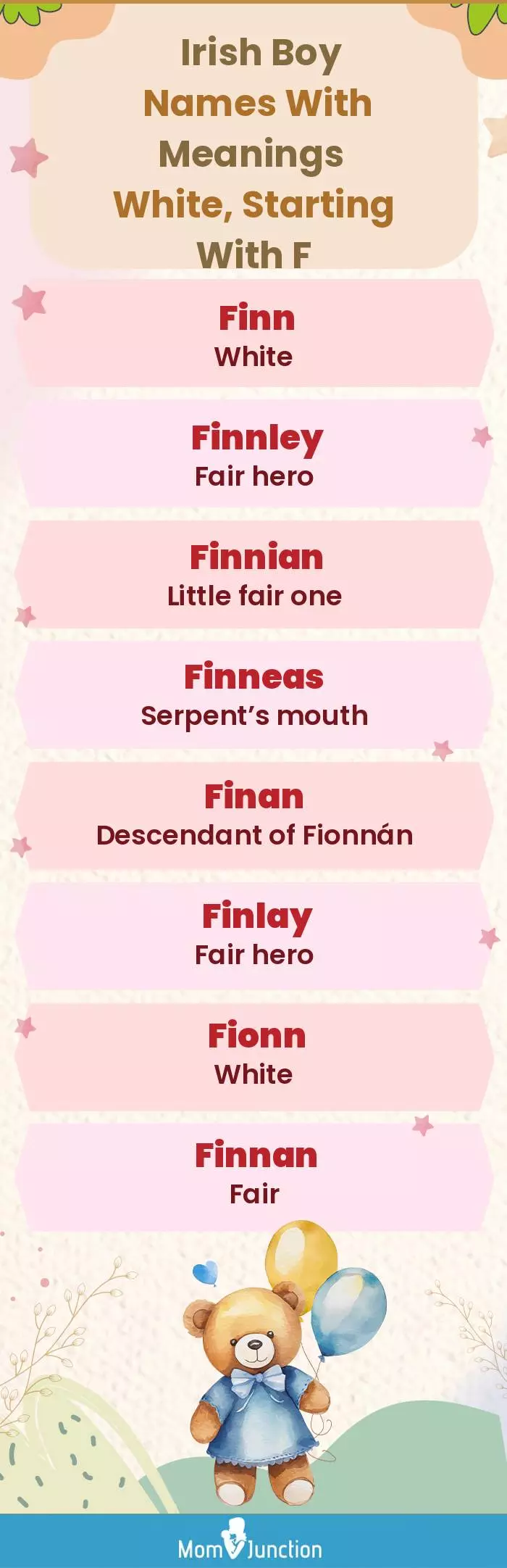  Irish Boy Names with Meanings White, Starting With F(infographic)