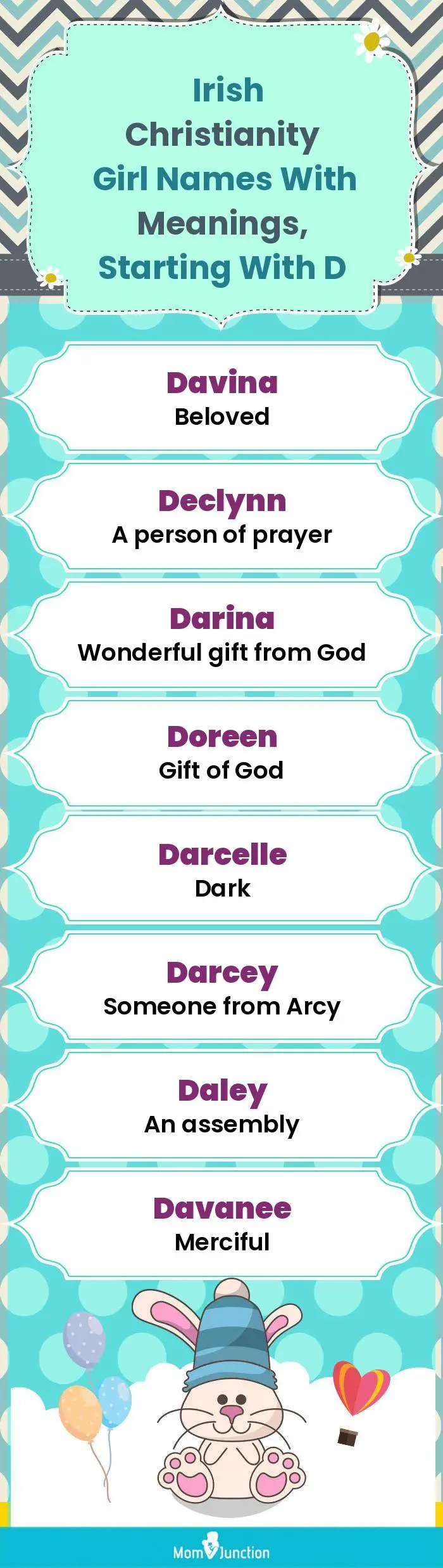  Irish Christianity Girl Names with Meanings, Starting With D(infographic)