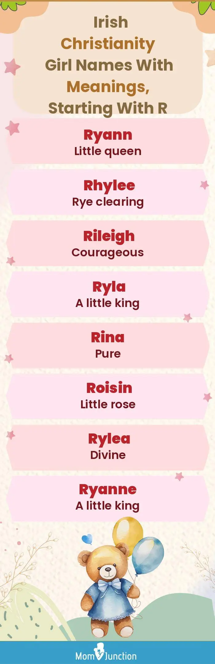  Irish Christianity Girl Names with Meanings, Starting With R(infographic)