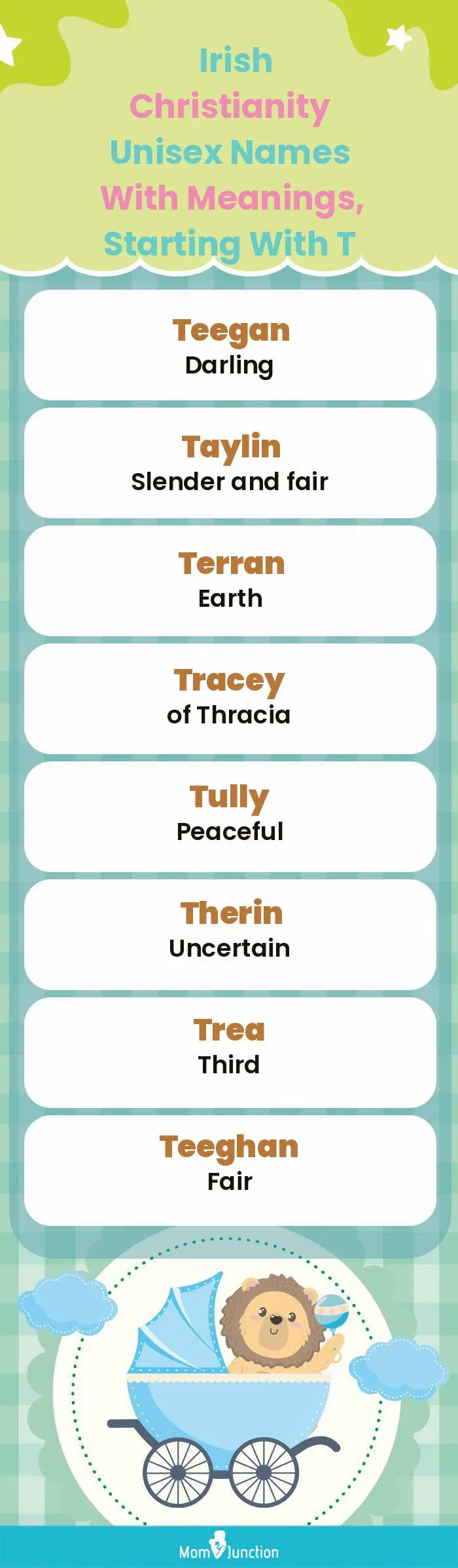  Irish Christianity Unisex Names with Meanings, Starting With T(infographic)