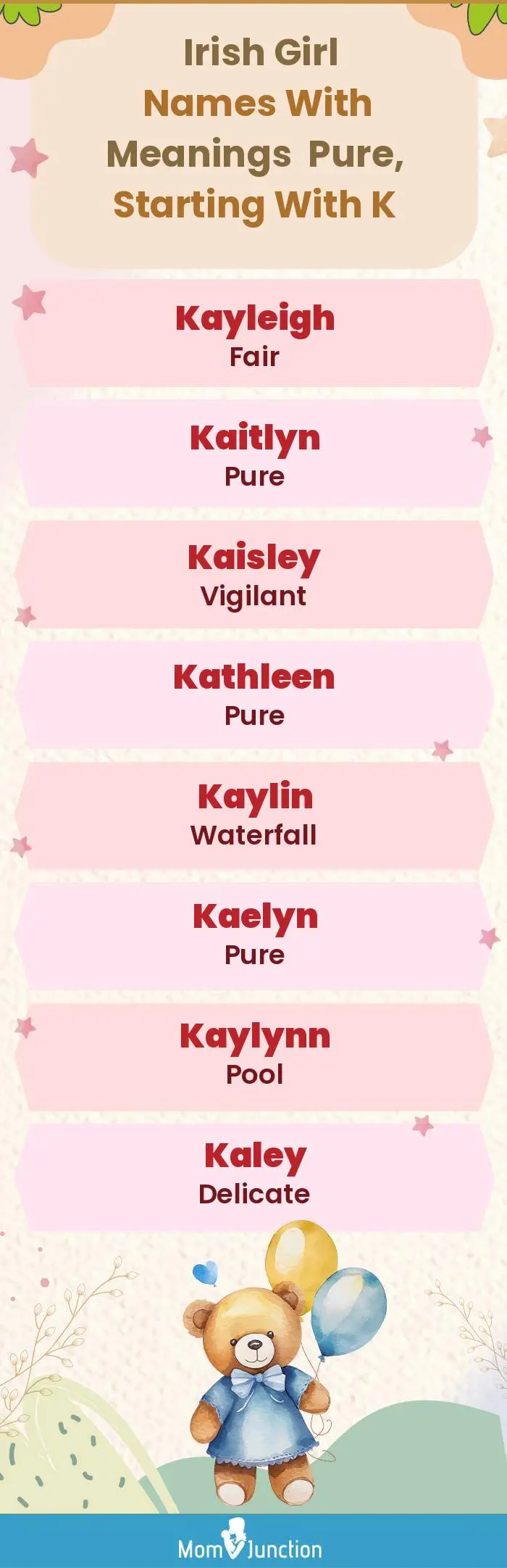  Irish Girl Names with Meanings Pure, Starting With K(infographic)