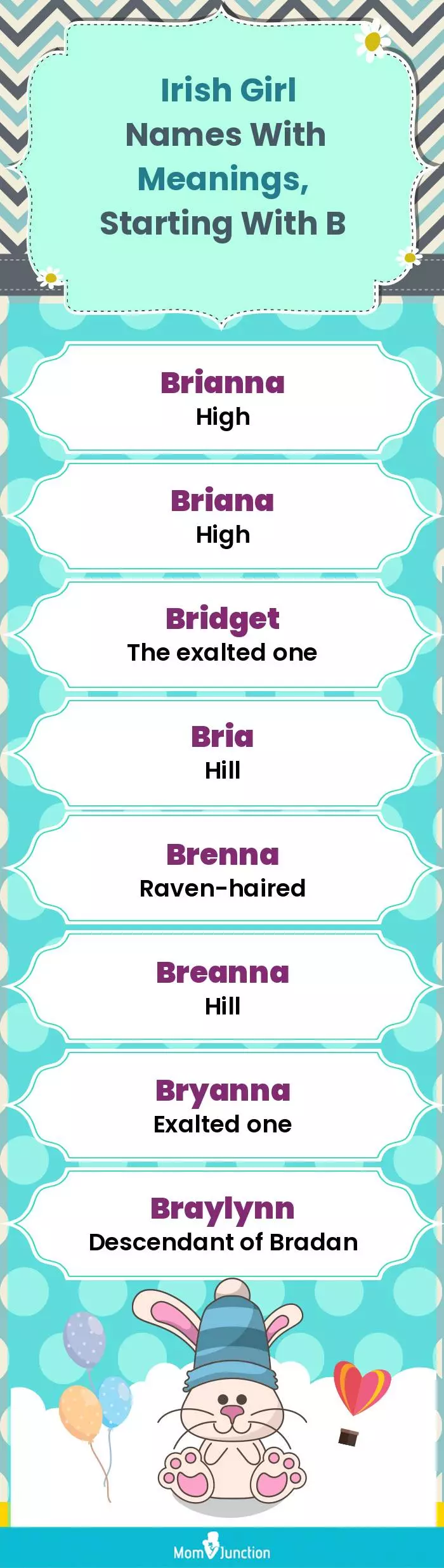  Irish Girl Names with Meanings, Starting With B(infographic)