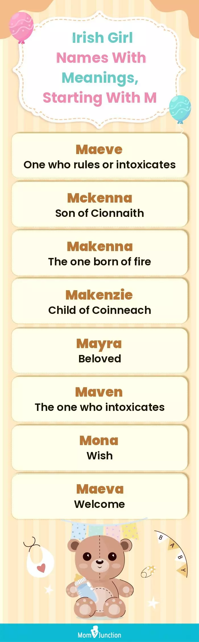  Irish Girl Names with Meanings, Starting With M(infographic)