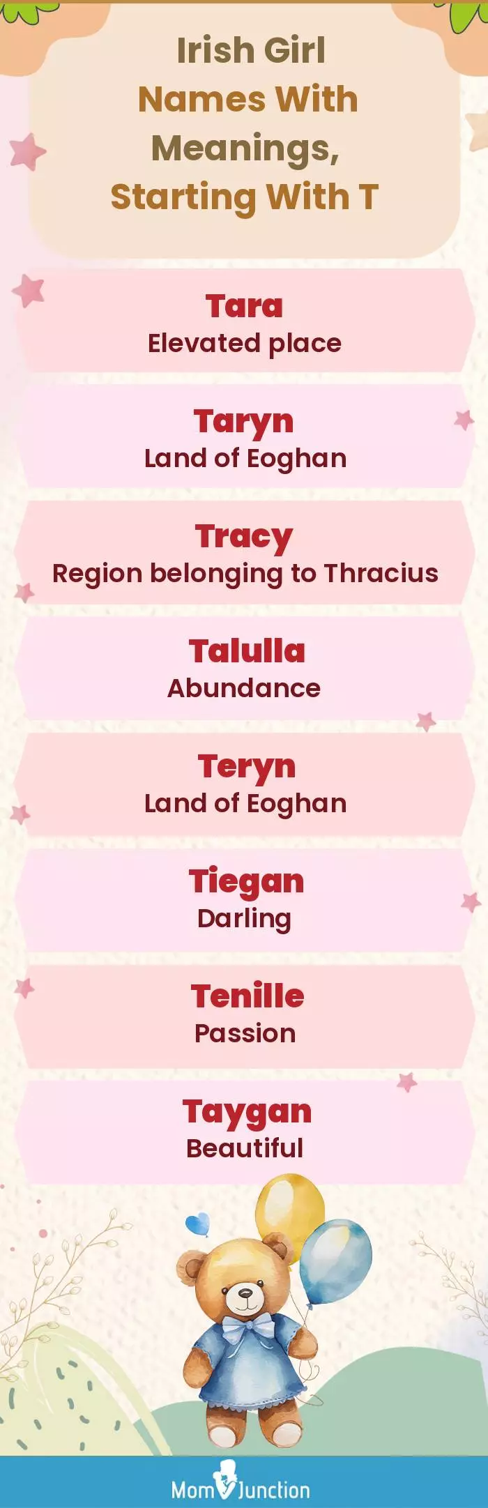  Irish Girl Names with Meanings, Starting With T(infographic)