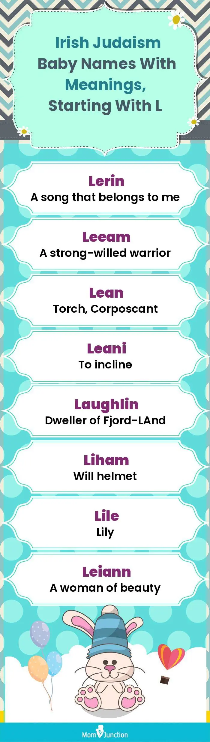  Irish Judaism Baby Names with Meanings, Starting With L(infographic)