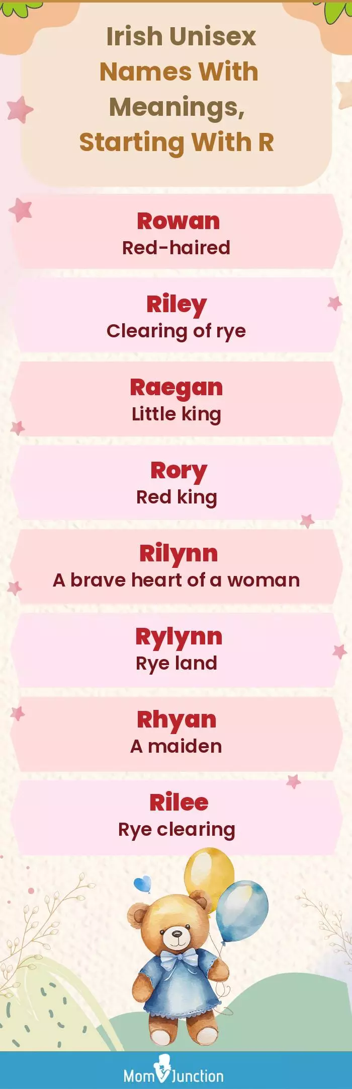  Irish Unisex Names with Meanings, Starting With R(infographic)