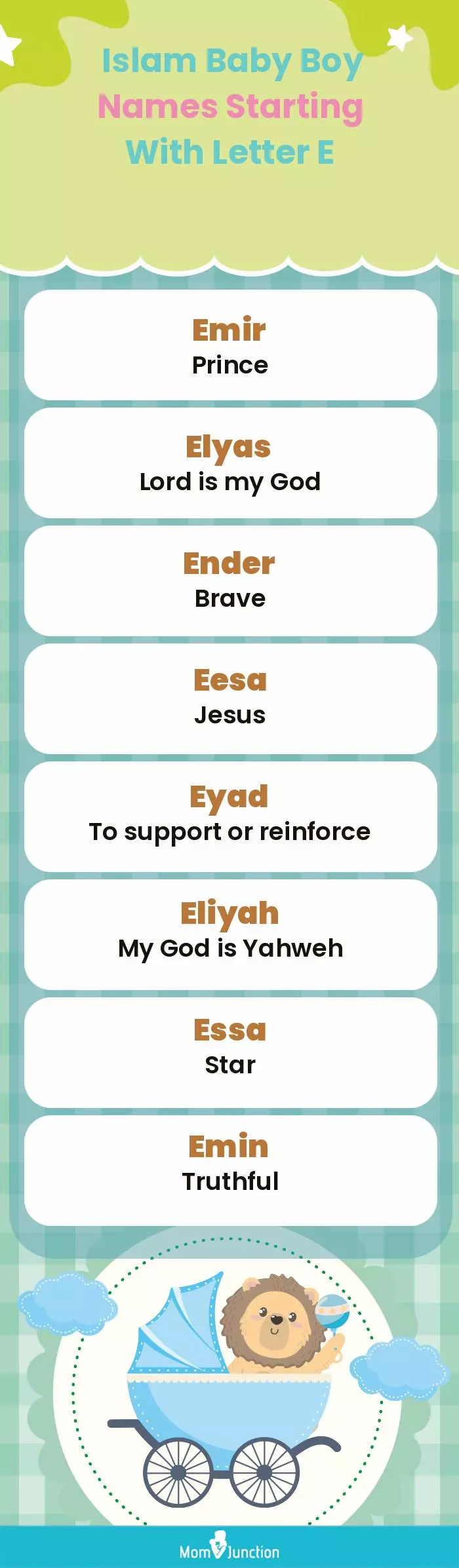  Islam Baby Boy Names Starting With Letter E(infographic)