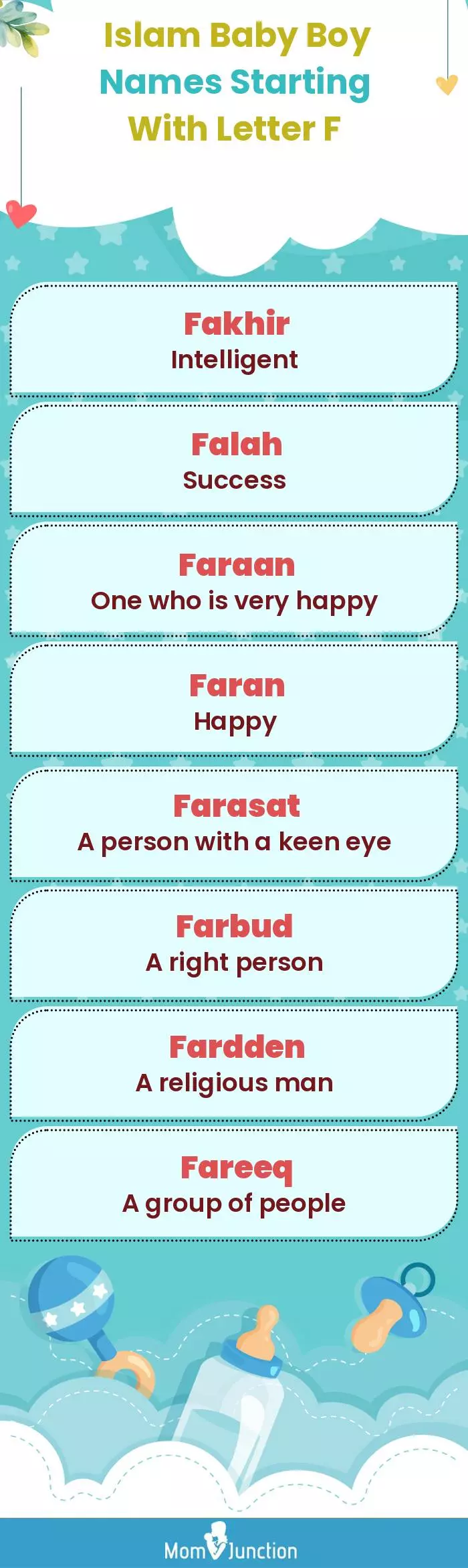  Islam Baby Boy Names Starting With Letter F(infographic)