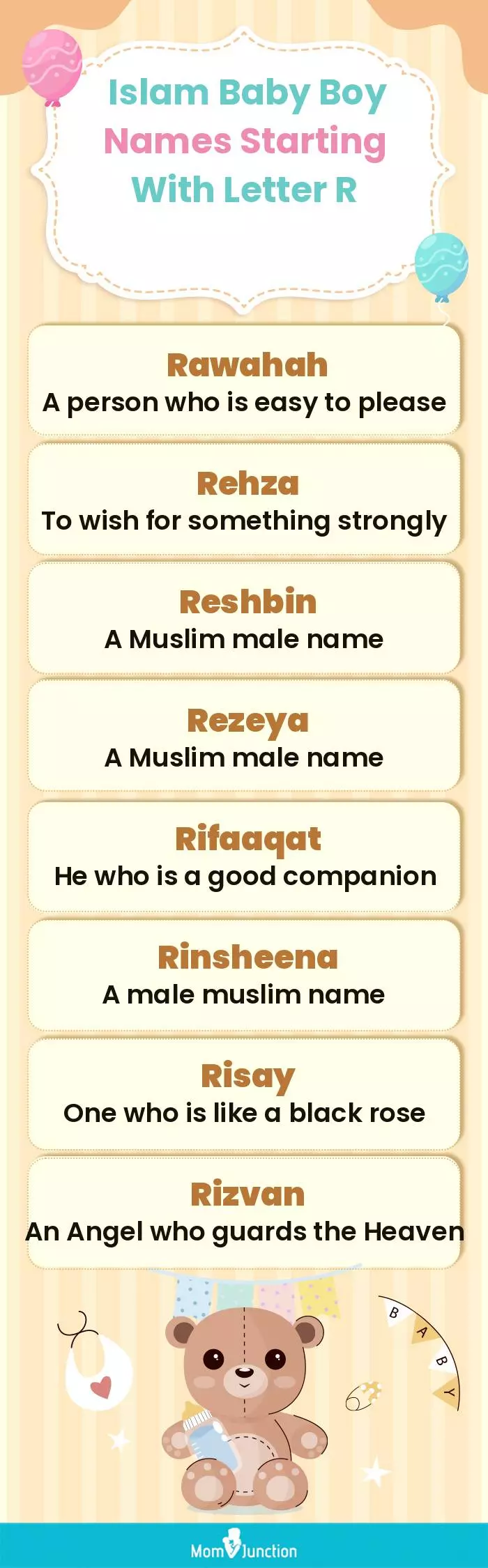  Islam Baby Boy Names Starting With Letter R(infographic)