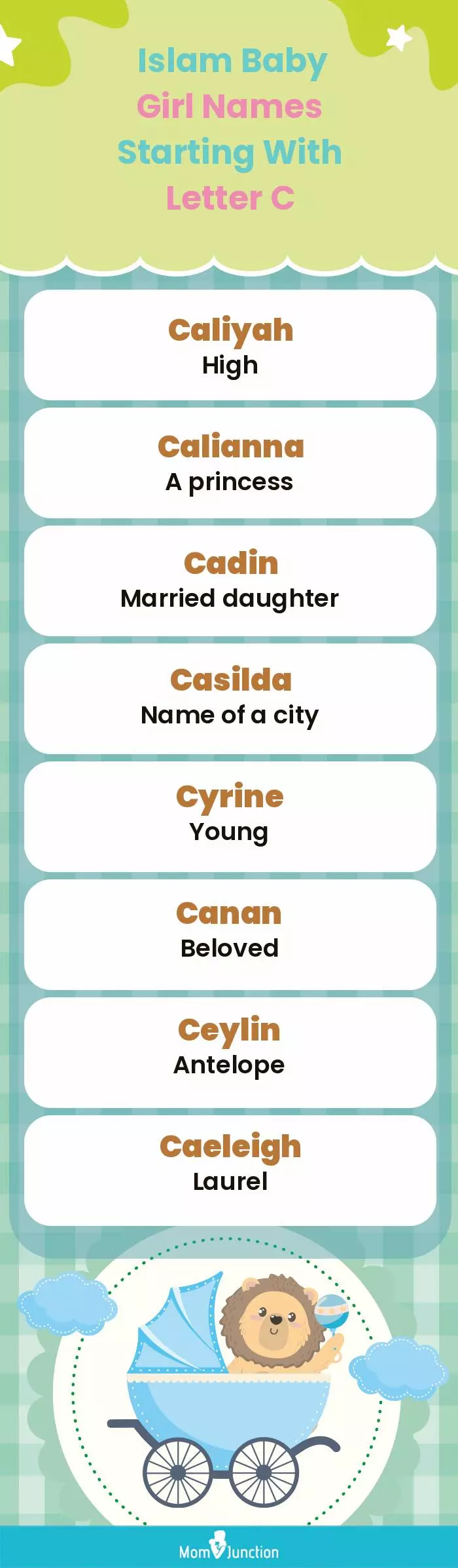  Islam Baby Girl Names Starting With Letter C(infographic)