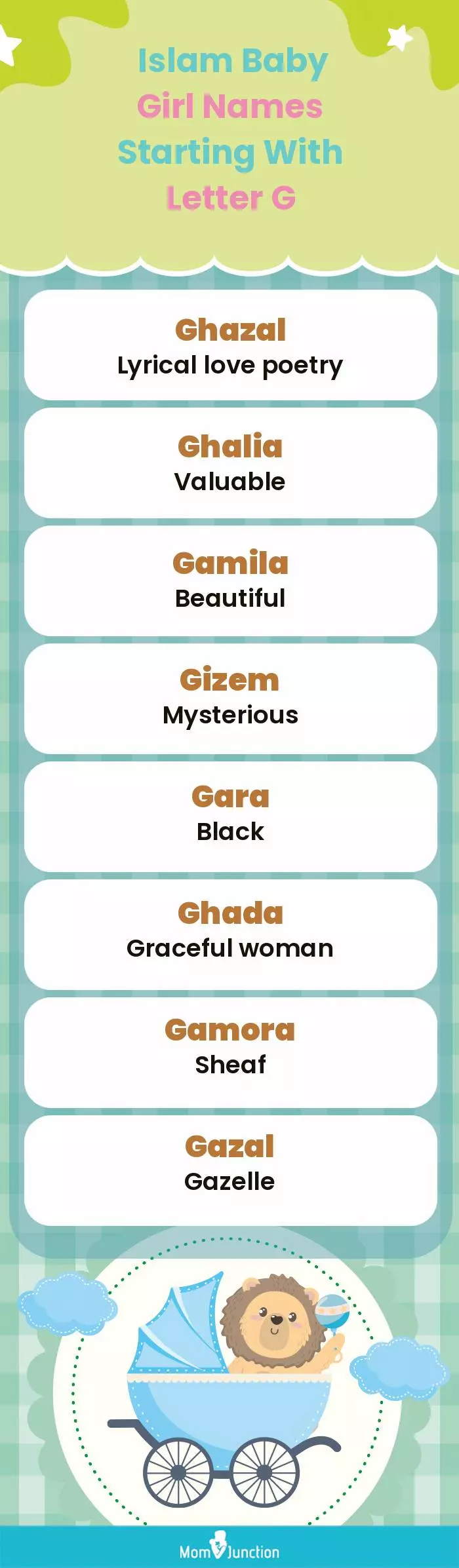  Islam Baby Girl Names Starting With Letter G(infographic)