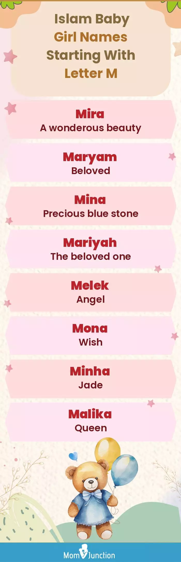  Islam Baby Girl Names Starting With Letter M(infographic)