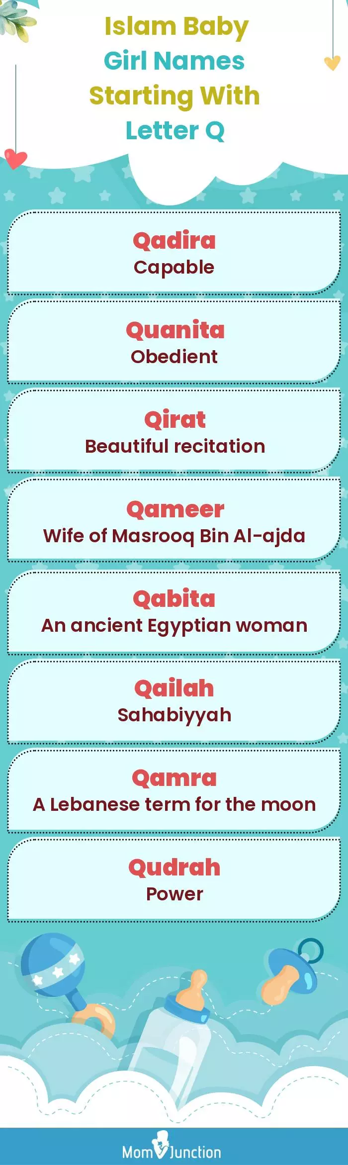  Islam Baby Girl Names Starting With Letter Q(infographic)