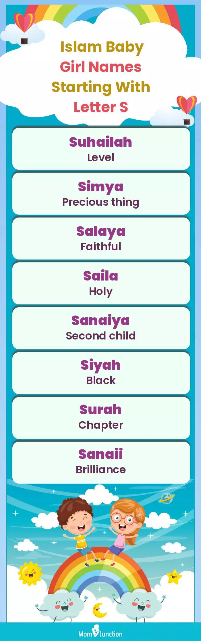  Islam Baby Girl Names Starting With Letter S(infographic)