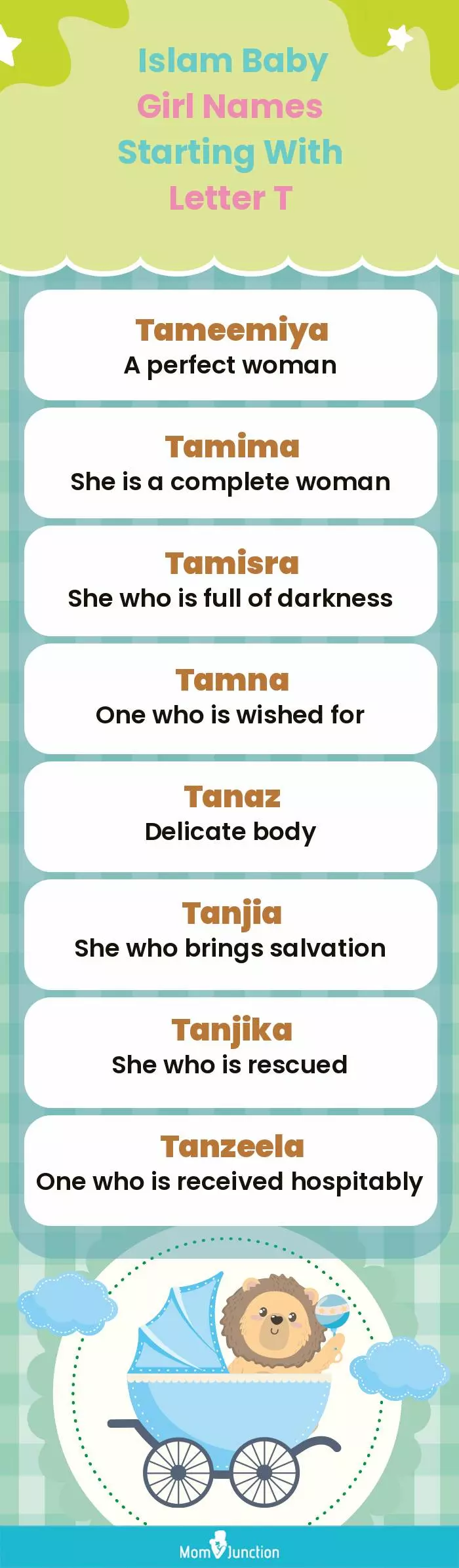  Islam Baby Girl Names Starting With Letter T(infographic)