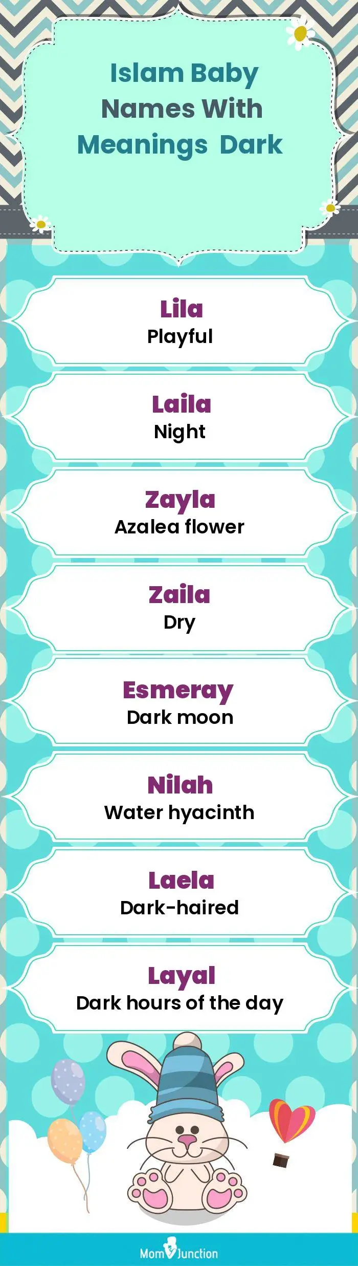  Islam Baby Names with Meanings Dark(infographic)