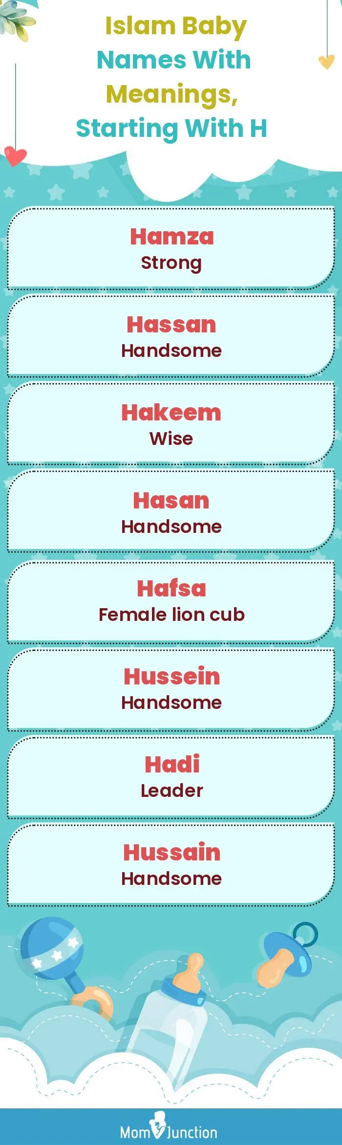  Islam Baby Names with Meanings, Starting With H(infographic)