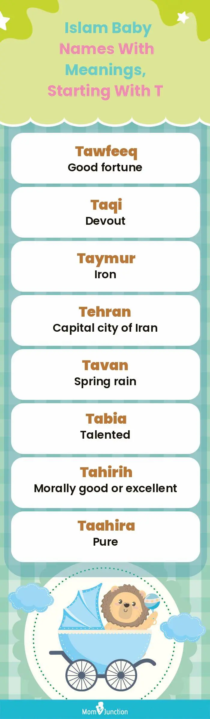  Islam Baby Names with Meanings, Starting With T(infographic)