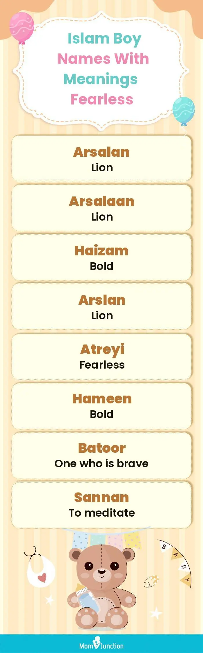  Islam Boy Names with Meanings Fearless(infographic)