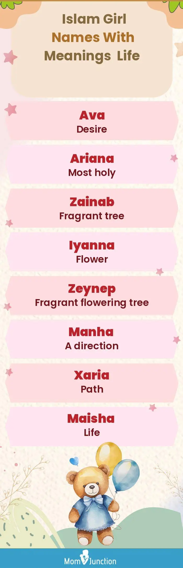  Islam Girl Names with Meanings Life(infographic)