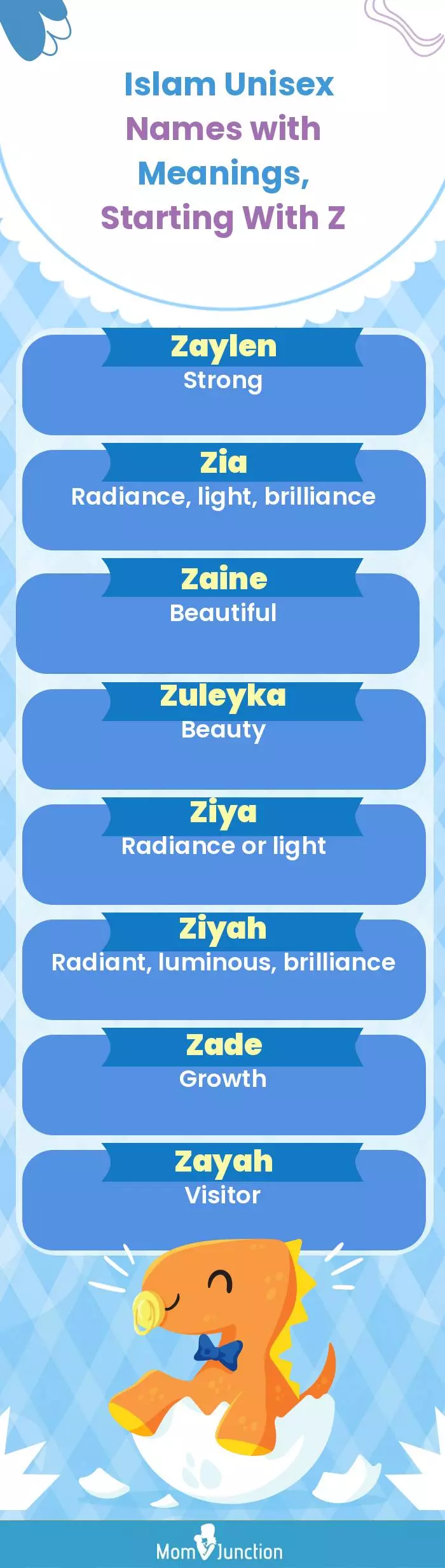  Islam Unisex Names with Meanings, Starting With Z(infographic)