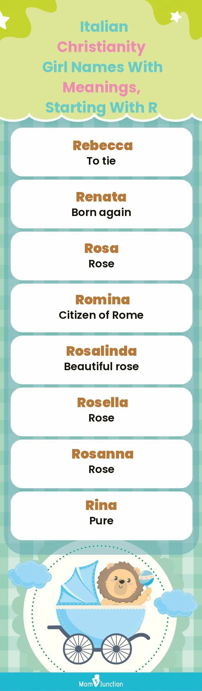  Italian Christianity Girl Names with Meanings, Starting With R(infographic)