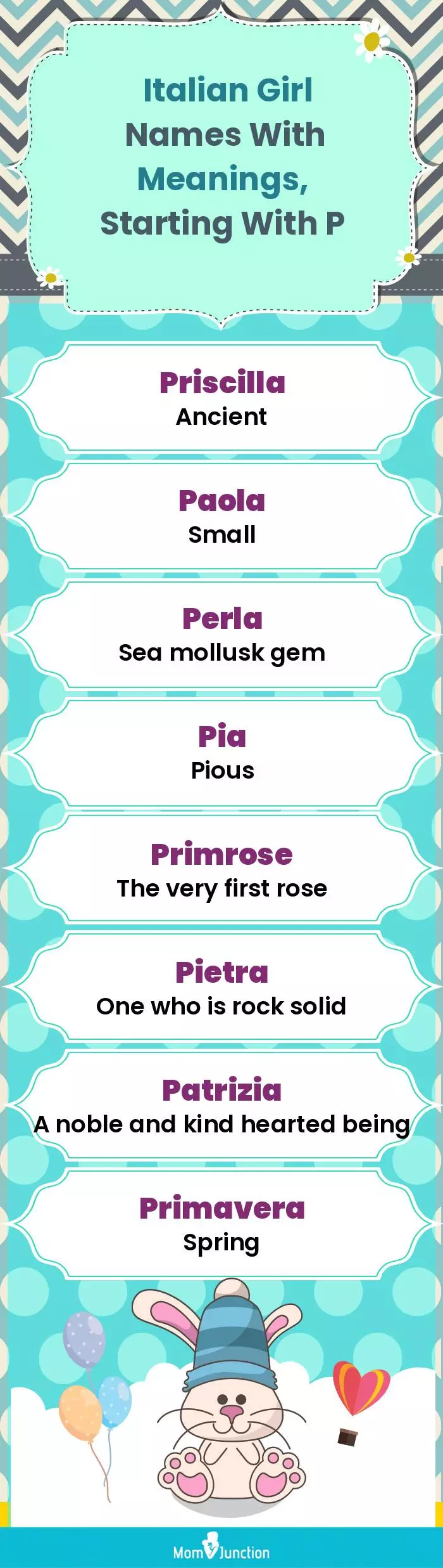  Italian Girl Names with Meanings, Starting With P(infographic)