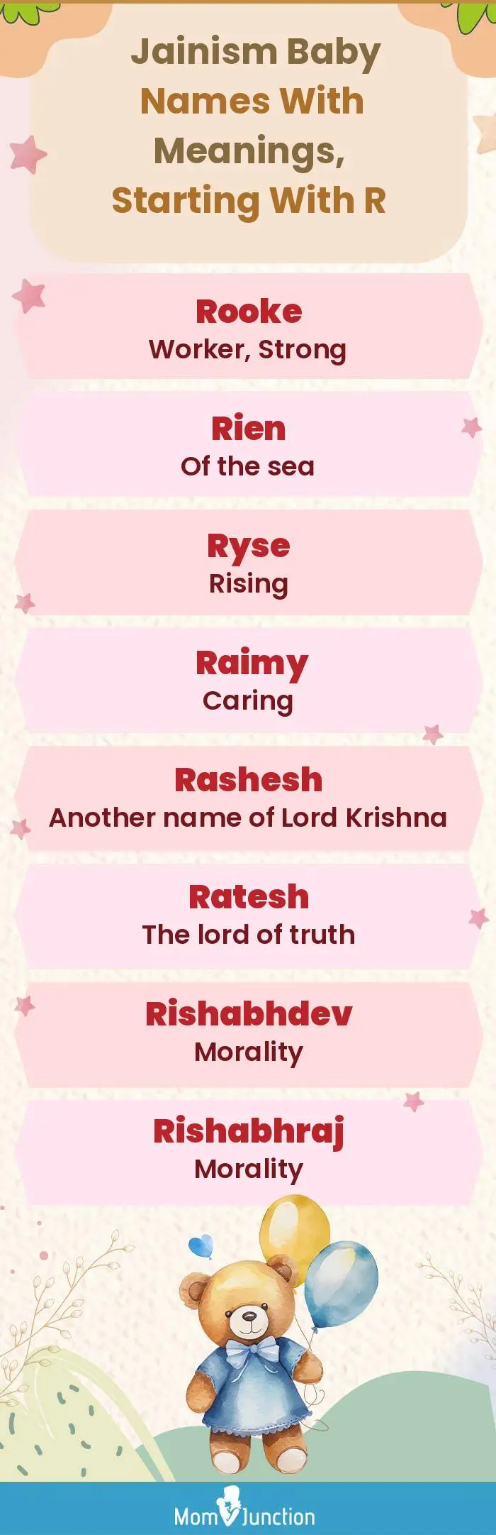  Jainism Baby Names with Meanings, Starting With R(infographic)