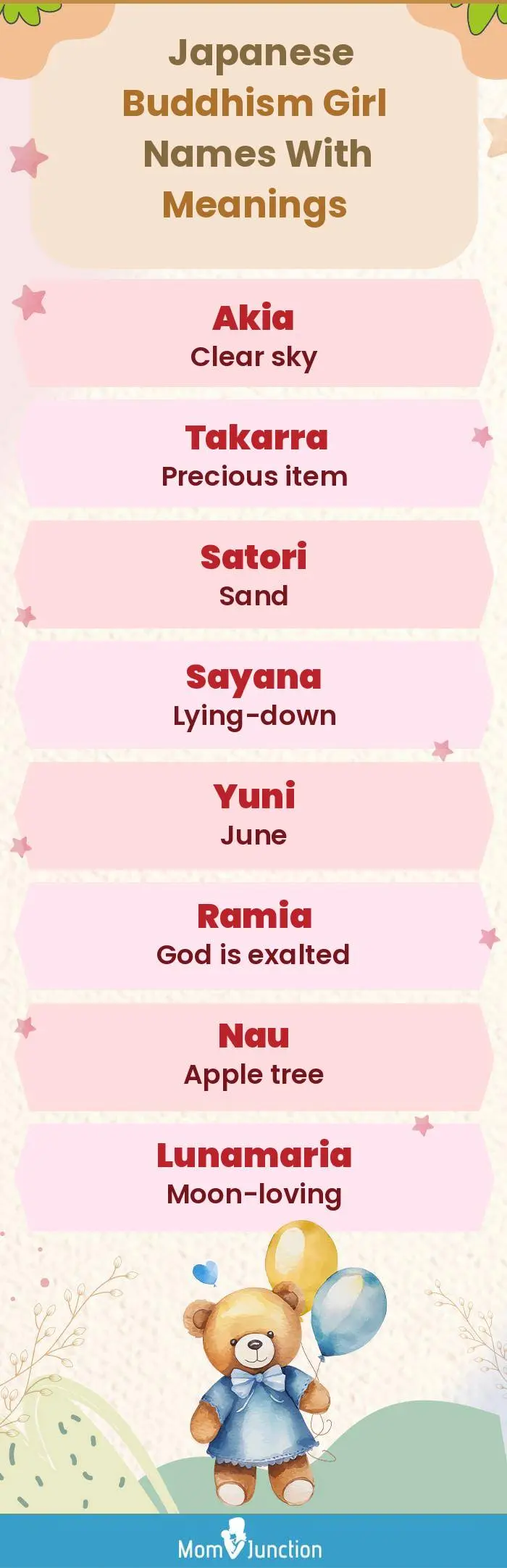  Japanese Buddhism Girl Names with Meanings(infographic)