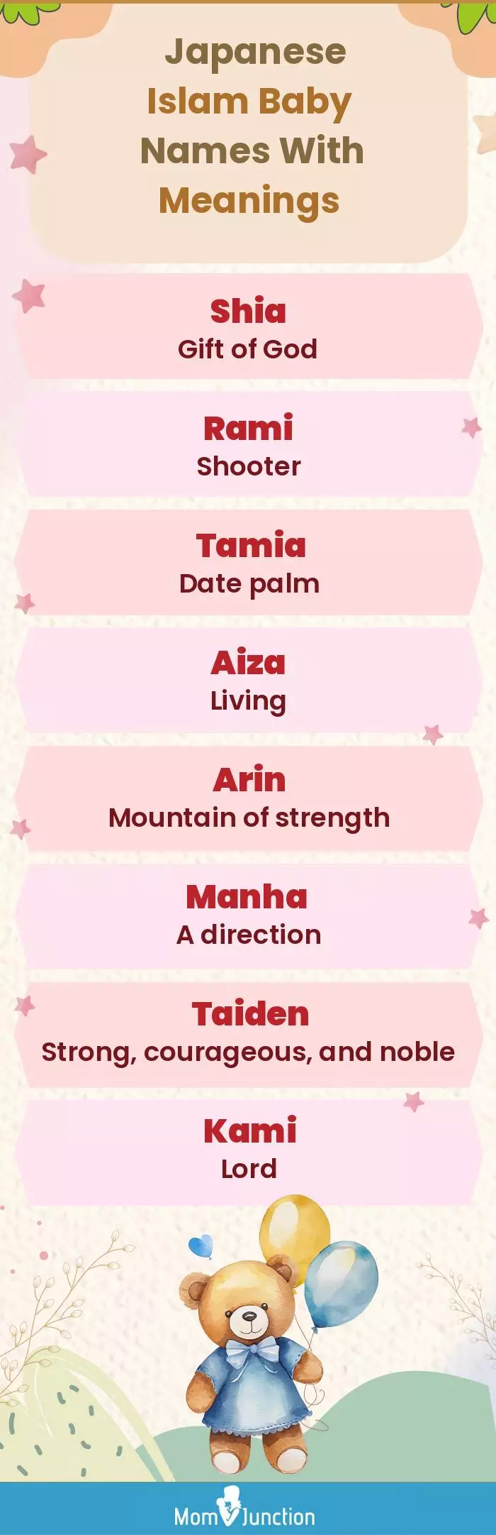  Japanese Islam Baby Names with Meanings(infographic)