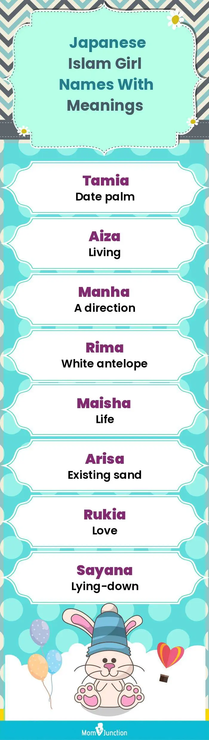  Japanese Islam Girl Names with Meanings(infographic)