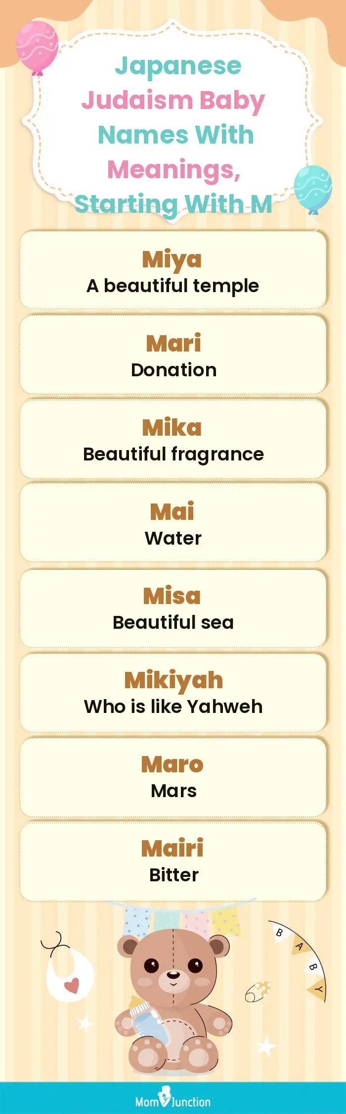  Japanese Judaism Baby Names with Meanings, Starting With M(infographic)