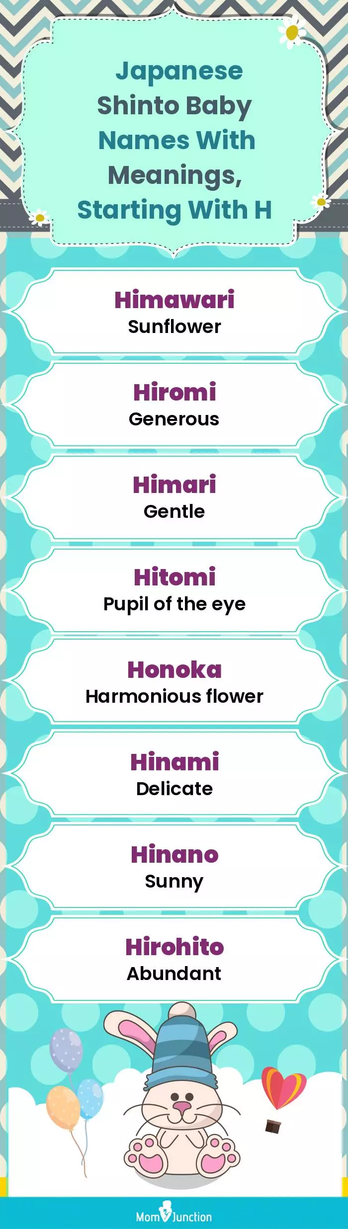  Japanese Shinto Baby Names with Meanings, Starting With H(infographic)