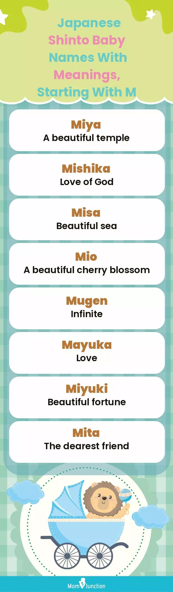  Japanese Shinto Baby Names with Meanings, Starting With M(infographic)