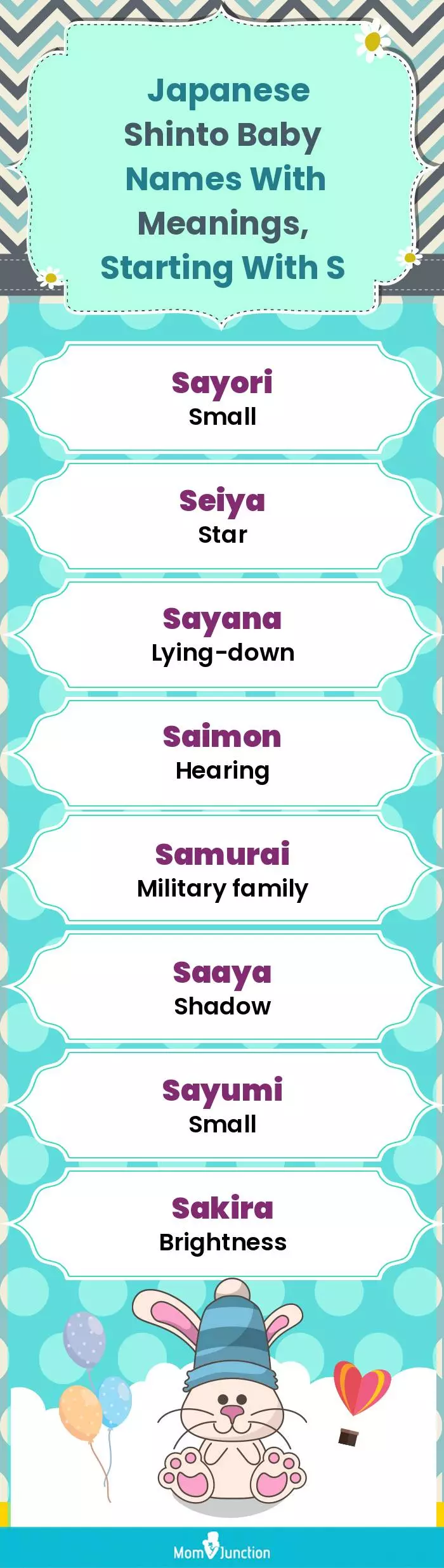  Japanese Shinto Baby Names with Meanings, Starting With S(infographic)