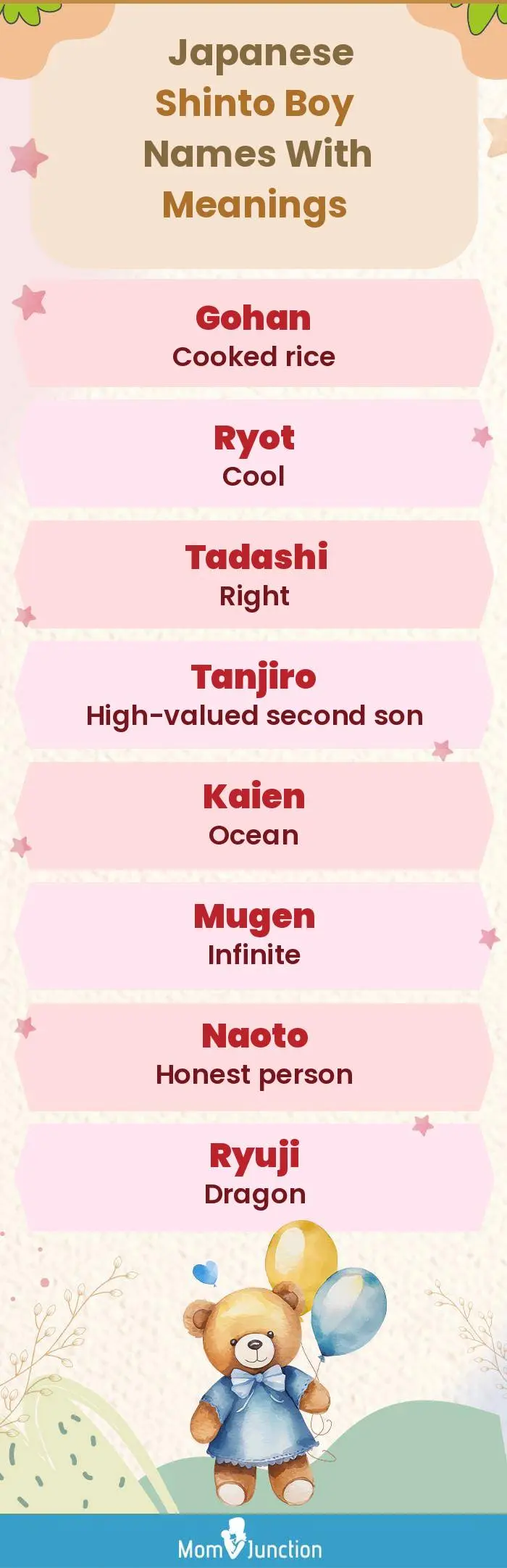  Japanese Shinto Boy Names with Meanings(infographic)