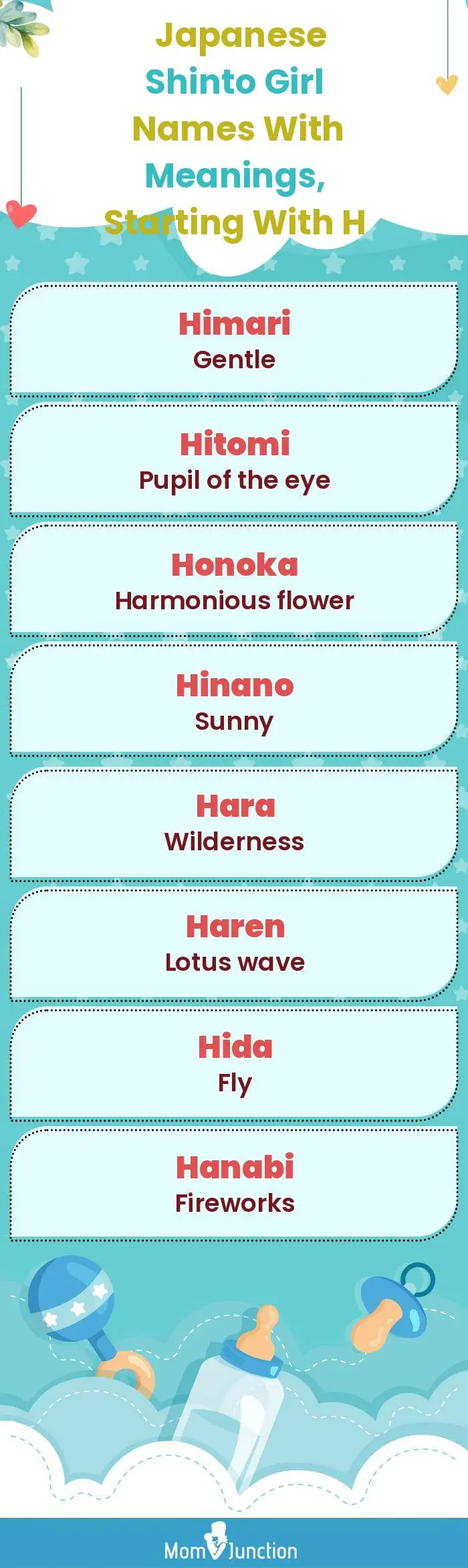  Japanese Shinto Girl Names with Meanings, Starting With H(infographic)