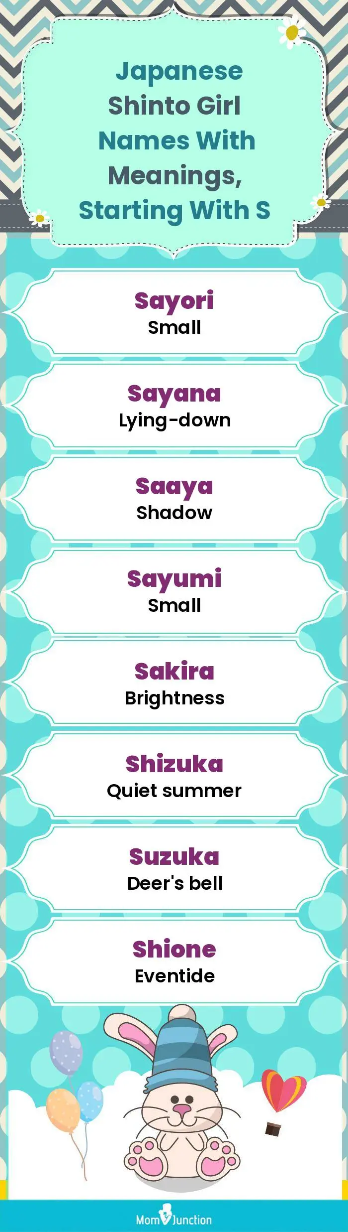  Japanese Shinto Girl Names with Meanings, Starting With S(infographic)