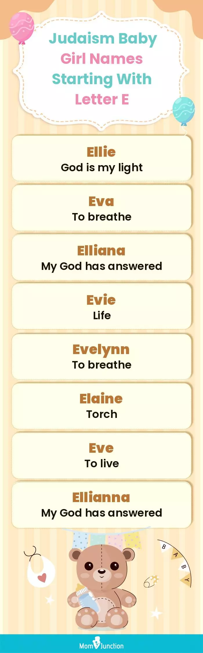  Judaism Baby Girl Names Starting With Letter E(infographic)