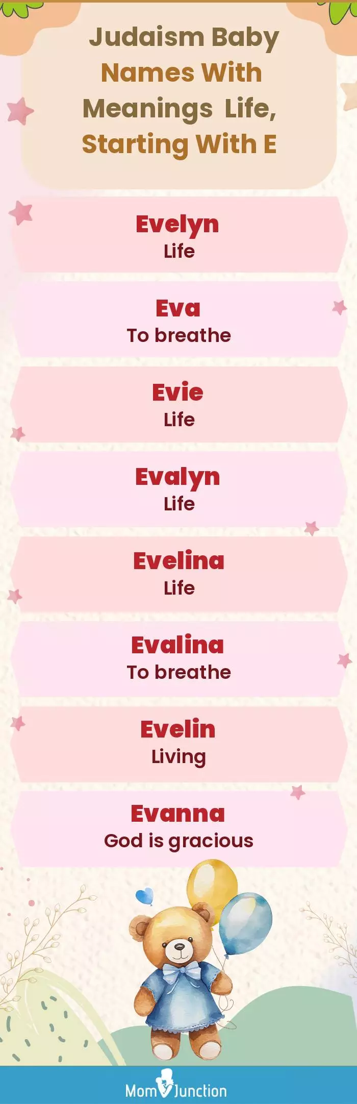  Judaism Baby Names with Meanings Life, Starting With E(infographic)