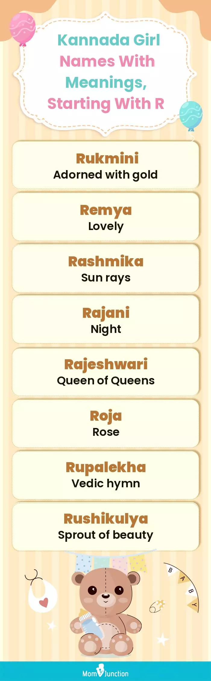  Kannada Girl Names with Meanings, Starting With R(infographic)