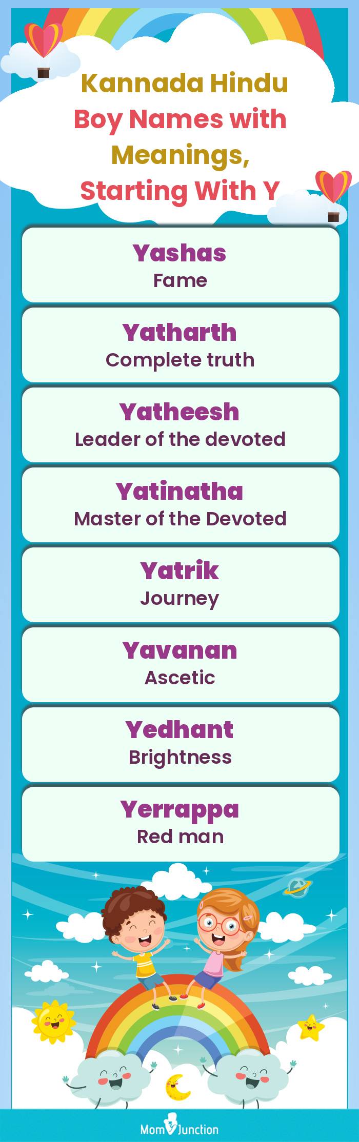  Kannada Hindu Boy Names with Meanings, Starting With Y(infographic)