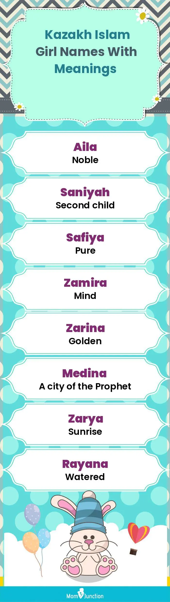  Kazakh Islam Girl Names with Meanings(infographic)