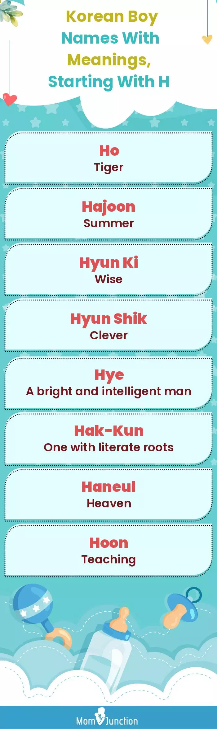  Korean Boy Names with Meanings, Starting With H(infographic)