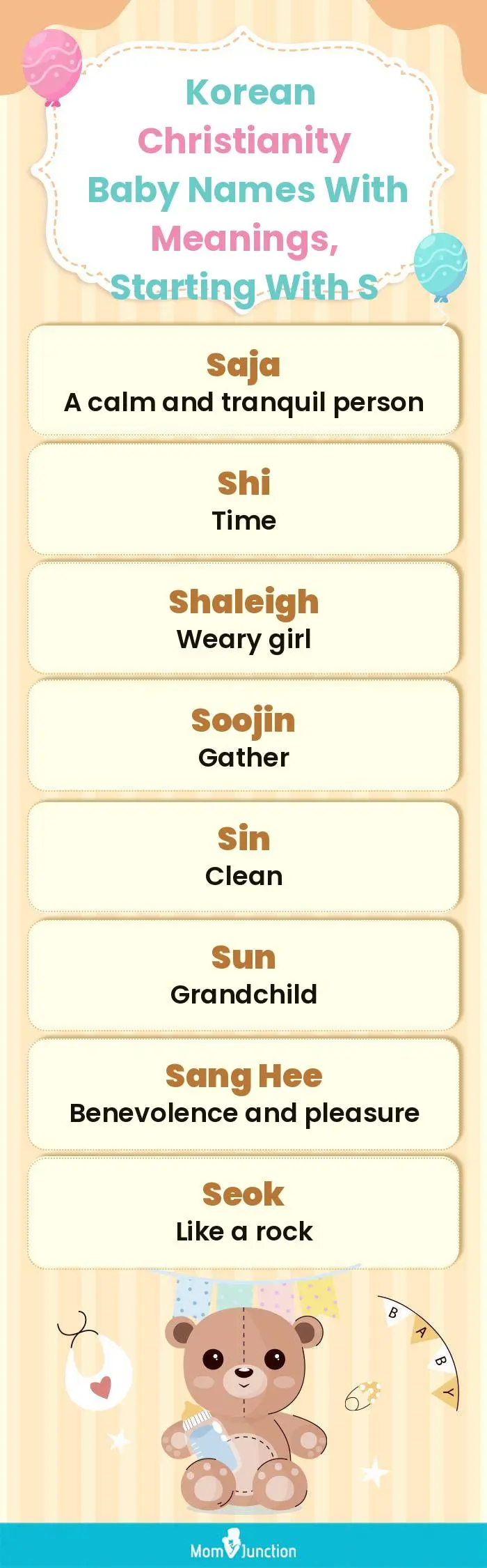  Korean Christianity Baby Names with Meanings, Starting With S(infographic)