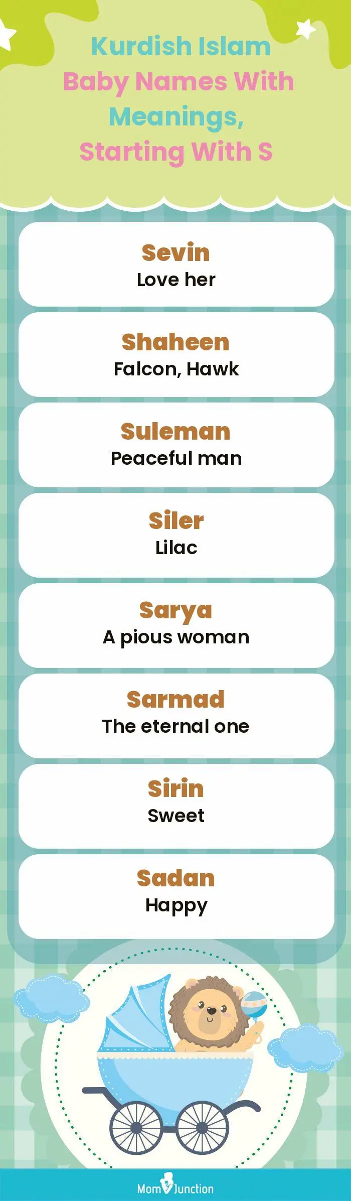  Kurdish Islam Baby Names with Meanings, Starting With S(infographic)