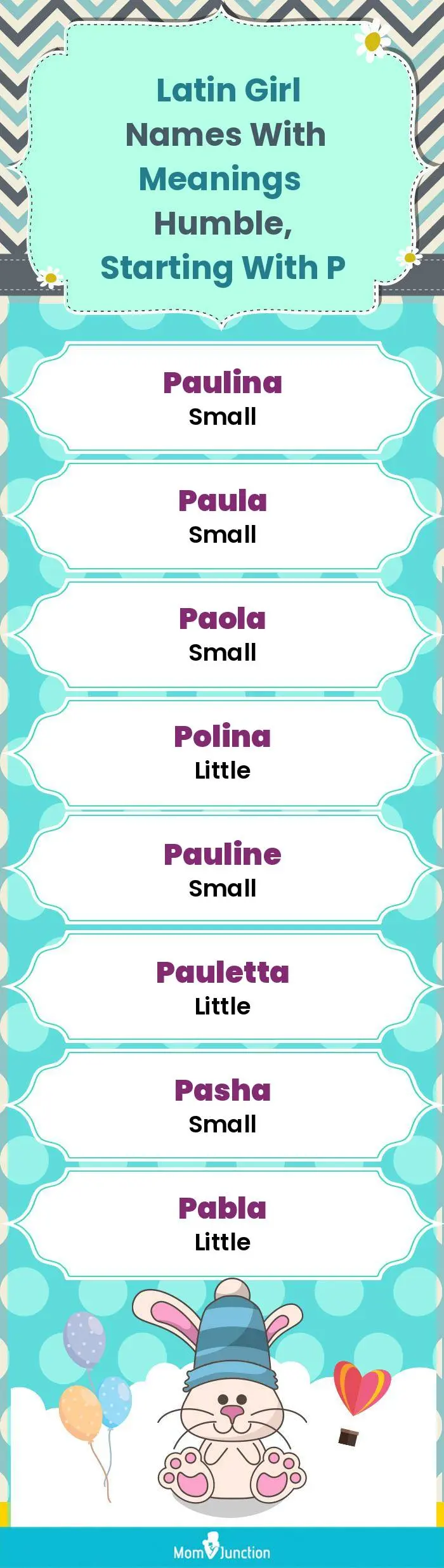  Latin Girl Names with Meanings Humble, Starting With P(infographic)