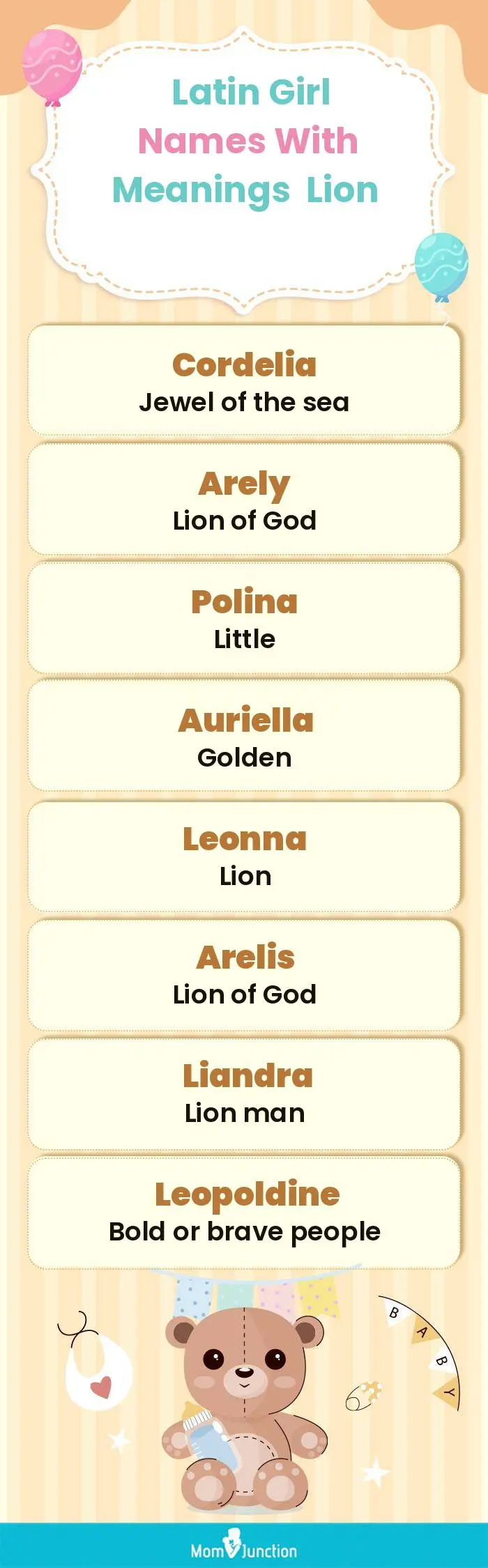  Latin Girl Names with Meanings Lion(infographic)